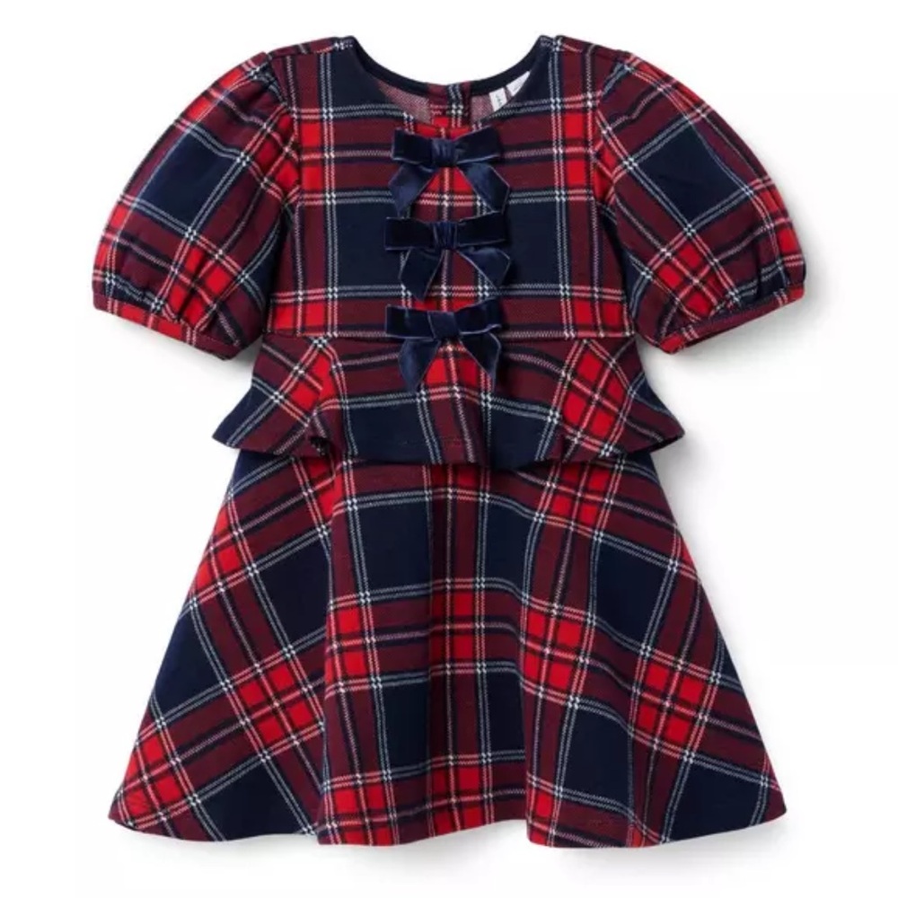 Janie & Jack Tartan Gift Dress {size 7 Plaid Holiday